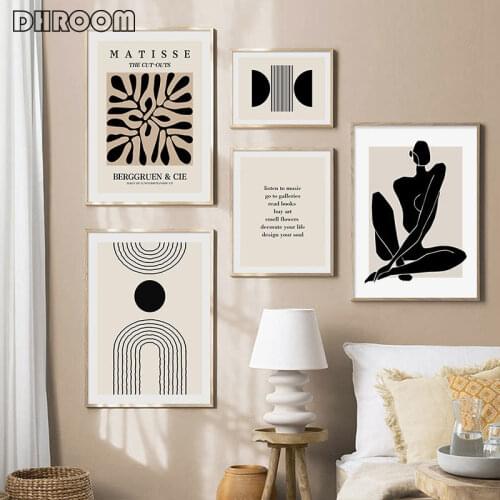 Abstract Matisse Wall Poster Body Line Floral Boho Posters Canvas Wall Art Print Picture for Living Room Interior Paintings