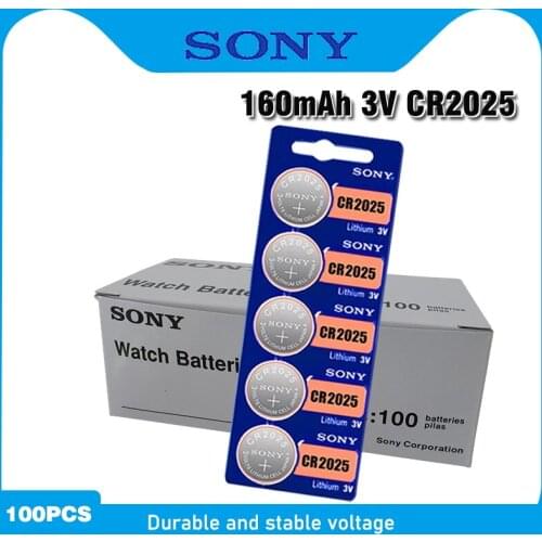 100PC for SONY original brand new battery cr2025 3v button cell coin batteries for watch computer cr 2025 ECR2025 DL2025 ECR2025
