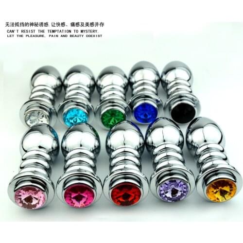 Metal Anal Bolt Three-ring Threaded Anal Plug with Point