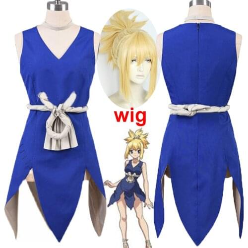 Anime Dr. Stone amber Kohaku Cosplay Costumes Halloween Christmas Party Clothing Kohaku uniforms cosplay yellow wig