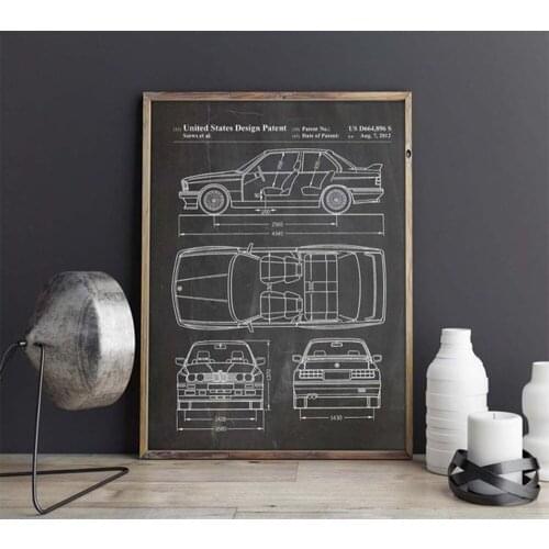 Run Car E30 M3 artwork, Auto wall art ,Transportation poster, room decor, print,blueprint, gift idea,wall Decorations