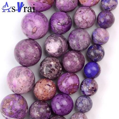 6 8 10mm Natural Stone Purple Imperial Stone Beads For Jewelry Making Round Loose Spacer Beads DIY Bracelet Necklace Accessories