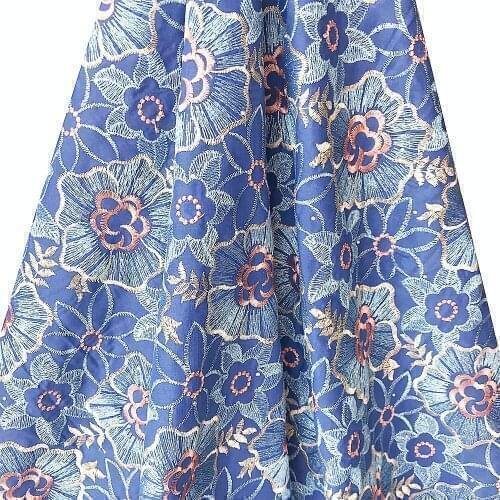 Sky Blue Lace Fabric Flower Embroidery Fabric 5 Yards African Wedding Lace Fabric 2021 French Nigeria Cord Swiss Voile Lace