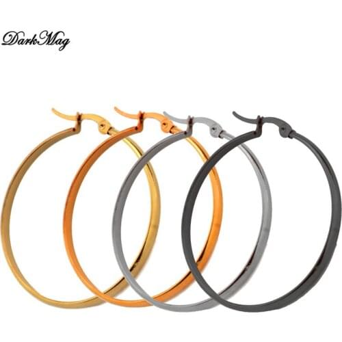 DarkMag 2020 New Fashion Gold Earrings Dangle Big Circle Hoop Earrings for Women Girls Birthday Jewelry Steampunk Ear Clip Gift