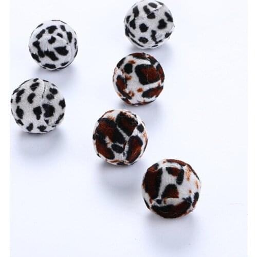 Cat Interactive Toys Cat Toys Leopard Print Toys Cloth Ball Plush Training Attract Entertain Toys For Cat 3.7cm Ball Pet Toy