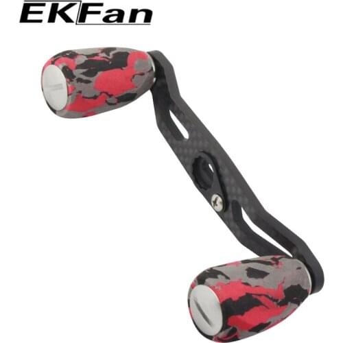EKFan New Design 105mm Length 7*4mm Camouflage Series Carbon Fiber Fishing Reel Handle EVA Knob For Rocker Spinning Reel Handle