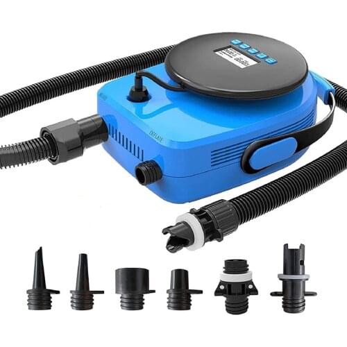 20PSI Electric Air Pump - Portable LCD Smart Electric Pump with 6 Nozzles,12V DC Car Connector for Stand Up Paddle Board