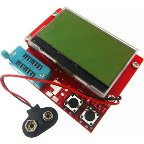 HAILANGNIAO 1set Small 12864 LCD Transistor Tester Capacitance ESR Meter Diode Triode MOS LCR NPN