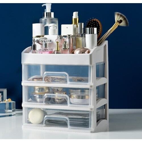 Cosmetic Storage Makeup Rack Drawer Organizer Display Box for Vanity Jewelry Container Make Up Case Makeup Brush Holder