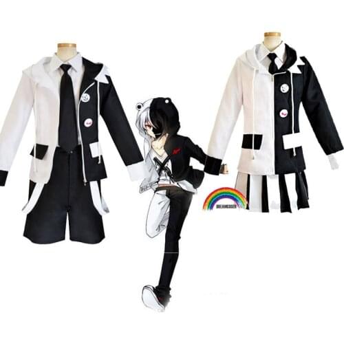 Anime Danganronpa Monokuma Cosplay Costumes Dangan-Ronpa Jacket Skirt For Women Girls Boys Halloween Christmas Party Uniform
