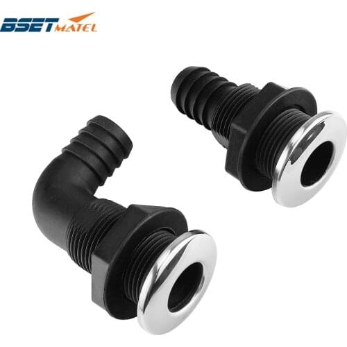 Nylon Plastic Thru Hull Bilge Fitting With Stainless steel Rim Bilge Pump Aerator Hose Boat Marine Yacht Sail RV Accessories
