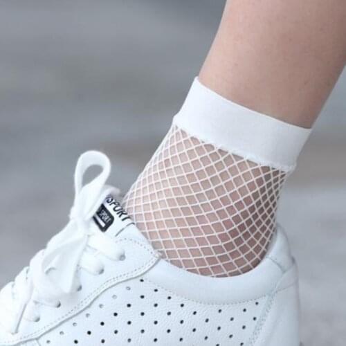 Chic Streetwear Breathable Casual Fishnet Socks Girl White Sexy Hollow Nets Ladies 1PC Customizable Packaging Buy More Discounts