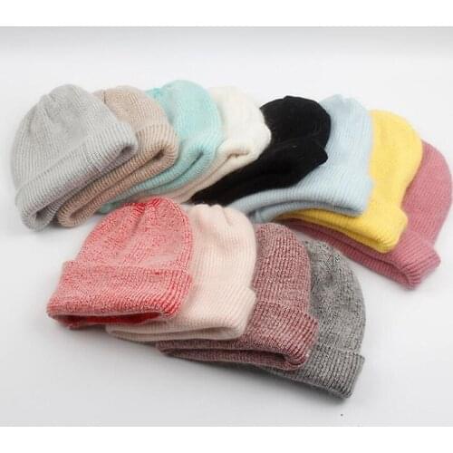 New Rabbit Fur Beanie Hat for Women Autumn Winter Skullies Warm Cap Ladies Angora Wool Hat Female Cashmere Knitted Beanie Hats