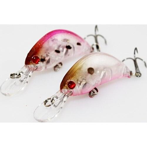 2016 New 2 Colors 55mm 3.9g Mini Crank Fishing Lure Hard minnow Bait with Hooks 10# Artical bait plastic Fresh Salt water