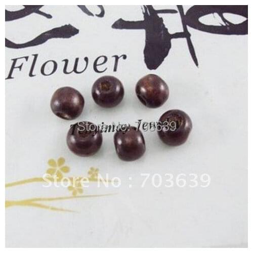 Wholesale 1000pcs 8mm Brown Wood Beads Accessory For DIY Free Shipping