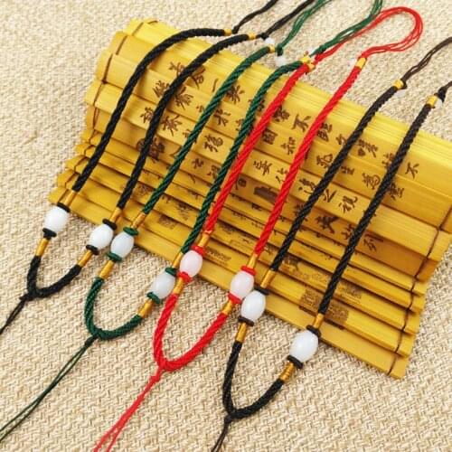 B Bead Necklace Rope Life Year Red DIY Braided National Jewelry Accessories Pure Manual Jade Pendant