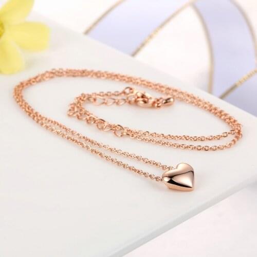 Heart Simple OL Style Rose Gold Color Pendant Necklace Women Party Wedding Gift Top Quality ZYN099 ZYN100