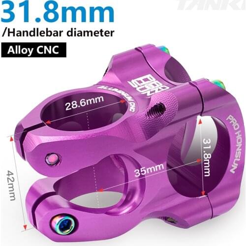 TANKE MTB 35mm Stem purple CNC 31.8mm Handlebar Bicycle honsun ultralight 0Degree Rise FR AM Enduro 28.6mm Steerer Mountain Bike