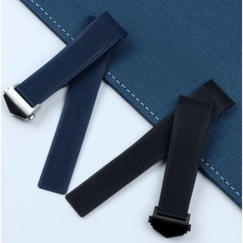 22MM Watch Band FOR TAG Strap For Heuer Carrera Series Bracelet Arc Stripe Waterproof TPU Silicone Rubber Watch Strap Belt