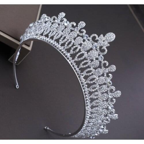 Crystal large Bride Crown Head wear long arm Princess tiara wedding hair brides hair jewelry