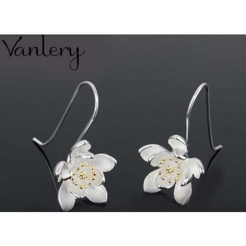 Korean Version of Retro Vintage Lotus Flower Earrings For Women Punk Geometric Earrings 2021 New Trendy Jewelry