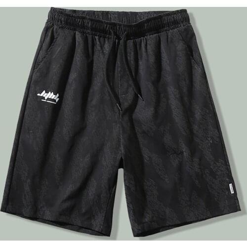 Hip Hop Loose Reflective Rubber Shorts Mens Harajuku Streetwear Print Japanese Five Point Pants Summer Jogger Sweatpants Short