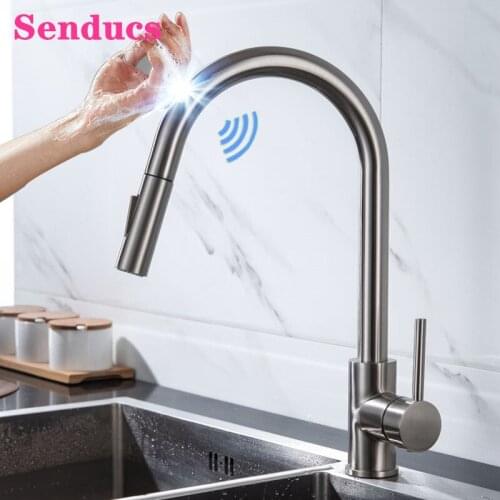 Smart Touch Kitchen Faucets with Quality Stainless Steel Kitchen Mixer Tap Hot Cold Sensor Kitchen Faucet Sensitive Touch Faucet