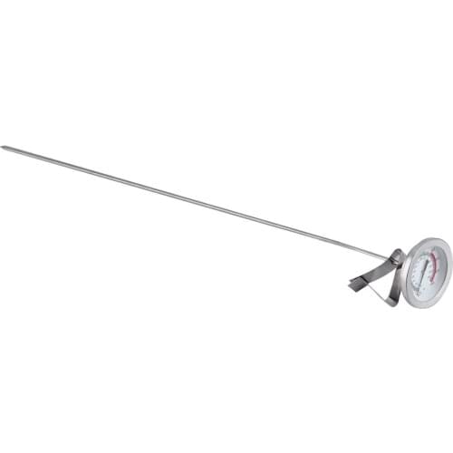 12" Long Stainless Steel Cooking Probe Thermometer with Clip for Food Meat Homebrew Wine Kettle Kitchen Household Thermometers