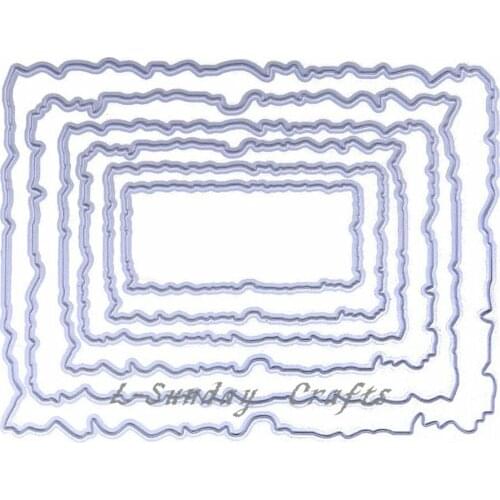 L-Sunday Crafts Stencils Vintage torn rectangular Metal Cutting Dies Scrapbooking Embossing Card Making Paper Craft Die Cuts
