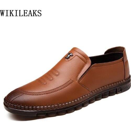 Mens Shoes Genuine Leather Slip on Shoes Mens Loafers Shoes Luxury Leather Casual Shoes Zapatos Casuales De Los Hombres Scarpe