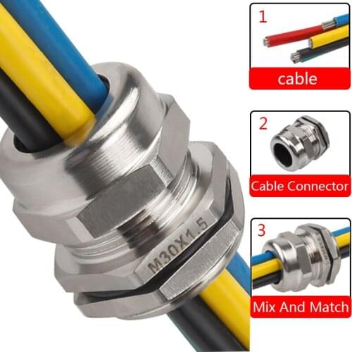 Waterproof Cable Gland IP68 brass Nickel Plated M8 M10 M12 M14 M16 M18 M25 M40 Suitable For 4-8mm Metric Wire Lock Connector