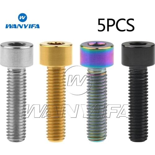 Wanyifa Titanium Ti Bolt M8x30mm Hex Head Screw Bicycle Motorcycle Screws 5pcs/lot