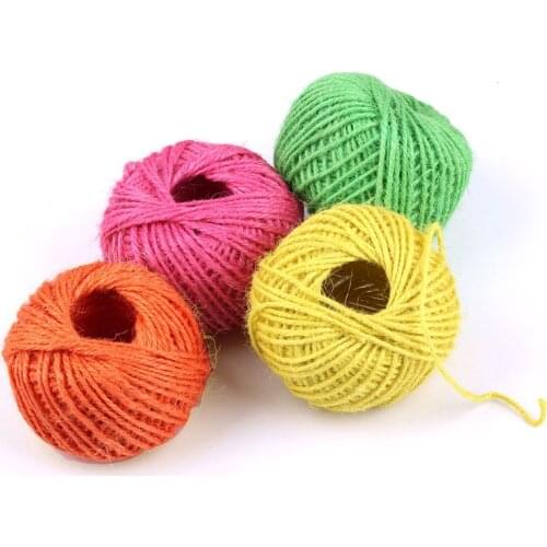 25/50m 1roll Colorful Jute Rope Wedding Decoration Christmas String Cord Hand Crafts Packaging Diy Gift Wrapping Party Supplies