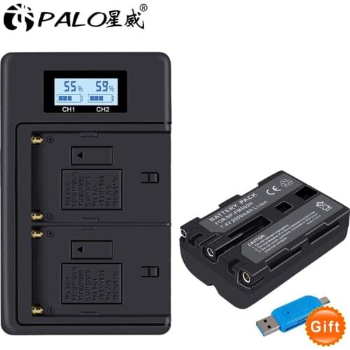 PALO 2000 mAh NP-FM500H NP FM500H NPFM500H charger For Sony Camera battery A57 A58 A65 A77 A99 A550 A560 A580 battery l10