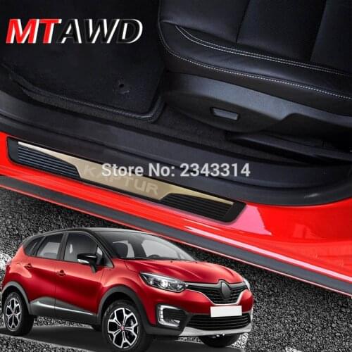 For Renault CAPTUR KAPTUR 2014-2019 2020 Accessories Stainless Door Sill Scuff Kick Plate Protector Trim Guard Cover Car Styling