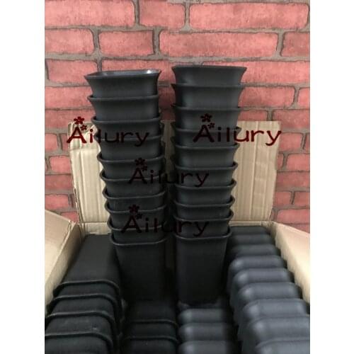 10pcs/lot,Thick square flower pots,multi-meat deep root plants, potted green plants pots,High waist black frosted