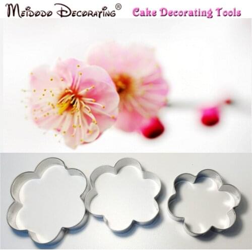 3Pcs/Set Plum Petal Flower Cutter Cake Decorating Tools Fondant Stainless Steel Cutter Plum Mould