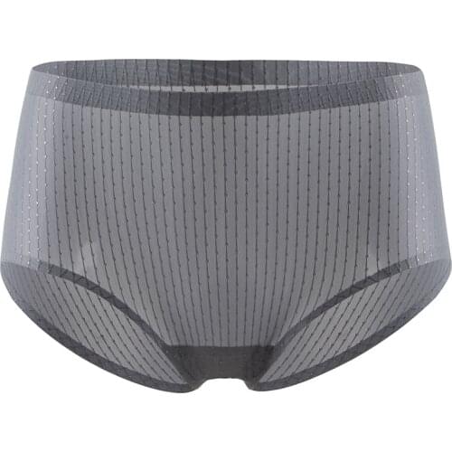 Honeycomb moisture absorption antibacterial crotch bottom underwear waist pure color breathable ice silk thin ladies briefs