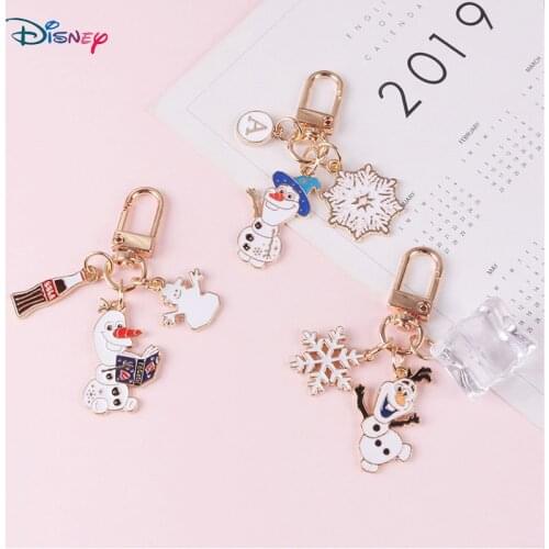 Disney Frozen Snowman Olaf Creative Cute Keychain Fashion Car Keys for Girls Pendant Women Trendy Bag Keyring Small Gift