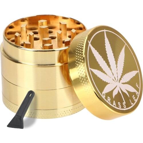 Household Commodity Spice Crusher Smoking Pipe Accessories Beautiful Herb Herbal 4 layer 40mm Metal Zinc Alloy Tobacco Grinder
