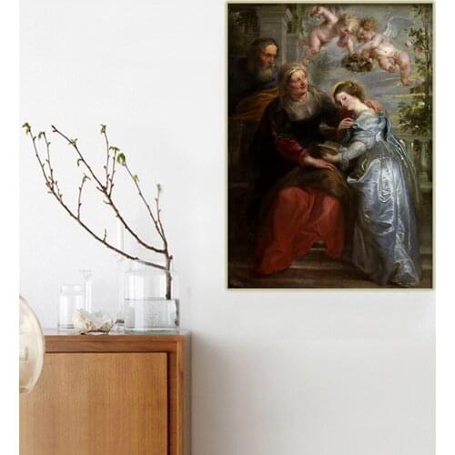 Citon Peter Paul Rubens《The education of Maria》Canvas Oil Painting Artwork Poster Picture Wall Decor Home Interior Decoration