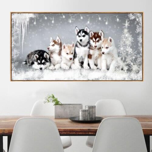 Diy Diamond Painting Dog Diamond Embroidery Animals Husky Puppy Square/round Mosaic Rhinestone Cross Stitch Kit Needlework