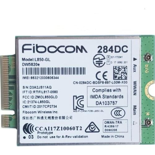 Fibocom L850-GL DW5820e 4G LTE Cat9 module 284DC FMK7H wireless WWAN card for DELL Precision 3540 Latitude 5300 5400 5500 5501