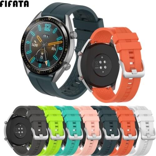 FIFATA 22mm Silicone Straps For Huawei Watch GT / GT2 / GT2e / GT 2 Pro Watchband Bracelet For Honor Watch GS Pro Wrist Strap
