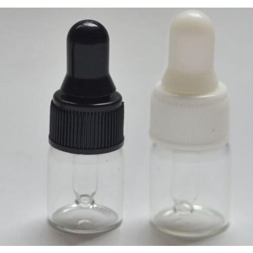 5pcs 2ml Small Clear Glass Vials with Pure Glass Dropper Cap Small Essential Mini Oil Dropper Bottle