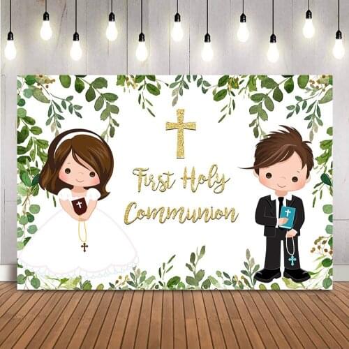 First Holy Communion Backdrop for Photography Newborn Kids Portrait Baptism Photo Backgroudn Girl and Boy Baby Shower Backdrop