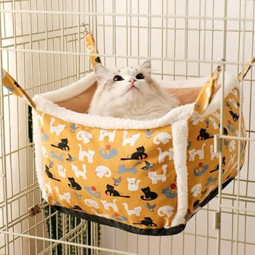 Cat Hammock Bed Hanging Pet Cage Hammock Comfortable Soft Sleeping Bed Nest for Kitten Puppy Ferret Rabbit Hamster Small Animals