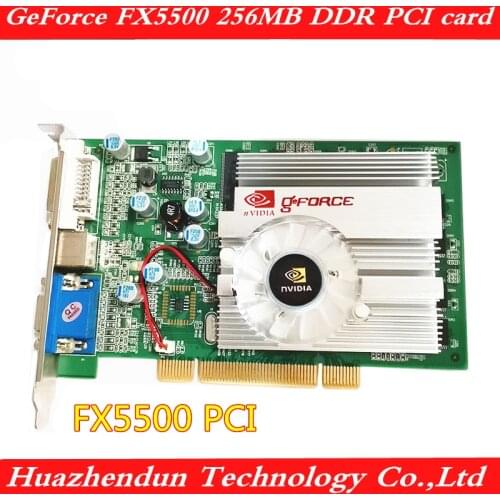 PCI graphics card FX5500 256MB VGA+DVI+S terminal Supports split screen tractor monitoring, etc
