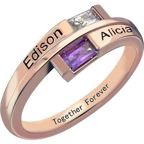 Custom Rings With Engraving For Men Women Jewelry Personalized Gift Engraved Name Year Number