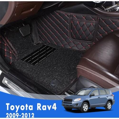 LHD Luxury Double layer Wire loop Carpets Car Floor Mats For Toyota Rav4 2012 2011 2010 2009 Custom Styling Cover Accessories